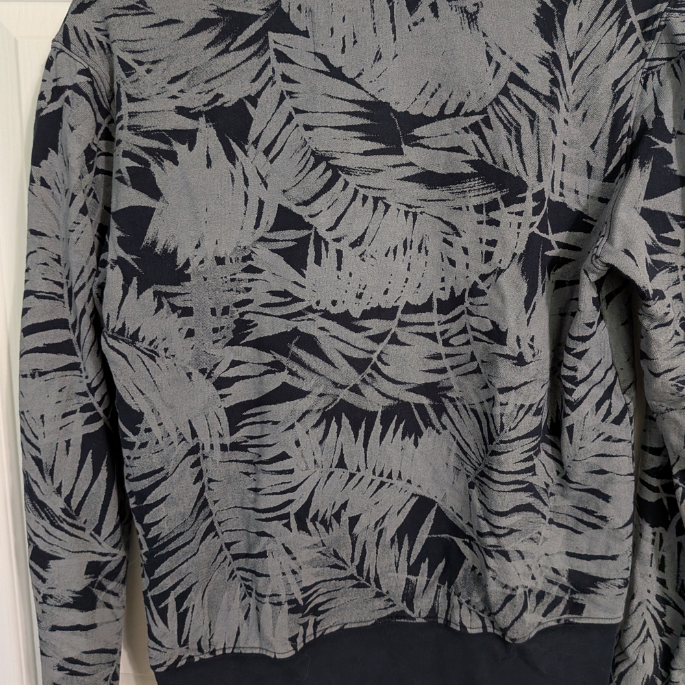 Gray And Black Leaf Pattern Sweater - image 3